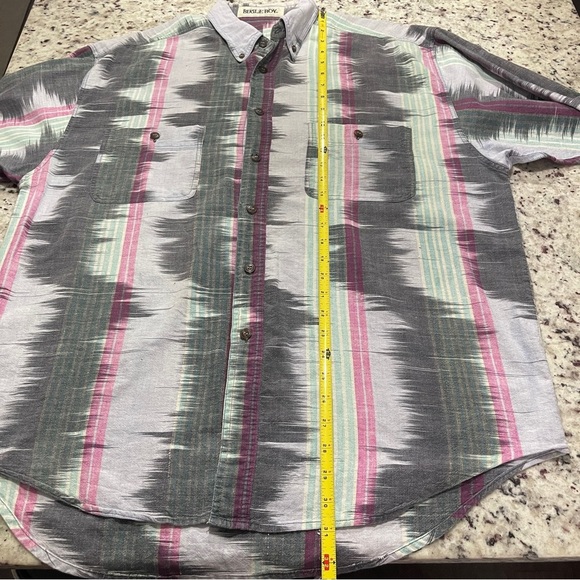 Vintage Bugle Boy 1990s Size XL Western Print 100% Cotton Button Down Aztec - Picture 7 of 8